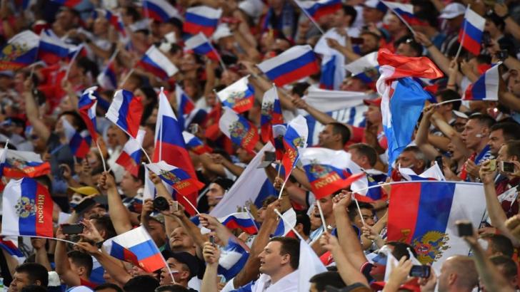 Russia fans at World Cup 2018